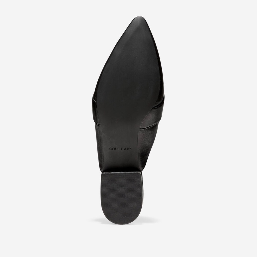 Cole Haan Emily Black Leather Mule Flat Sandal Women’s Pointed Toe Shoes 6.5 - Picture 4 of 16